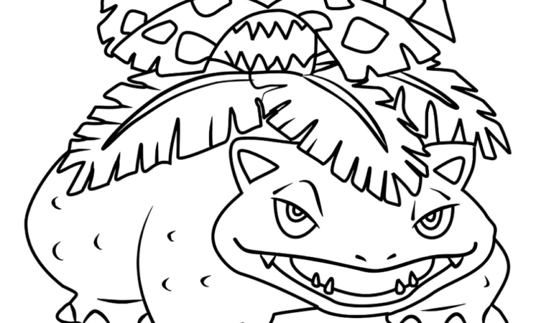 Beautiful Pokemon Venusaur Coloring Page