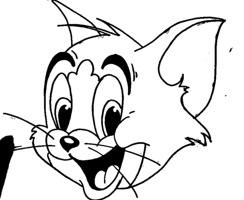 Beautiful Tom Cat Coloring Page