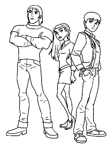 Ben 10 Alien Force Characters Coloring Page