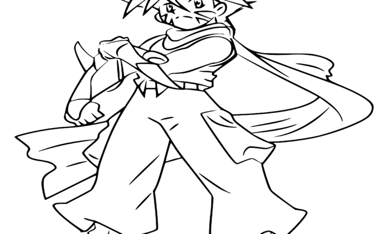Beyblade Kai Hiwatari Coloring Page