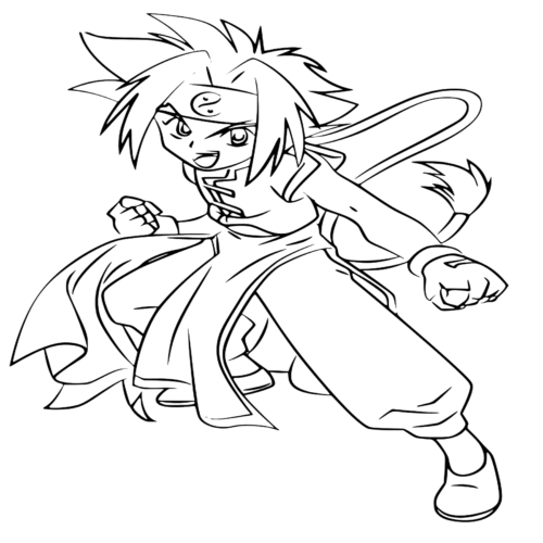 Beyblade Ray Kon Coloring Page