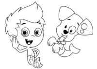 Bubble Guppies Doggie Mimi Phil Coloring Page