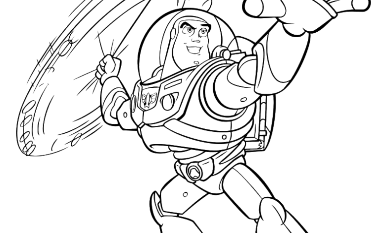 Buzz Lightyear Attack Coloring Page