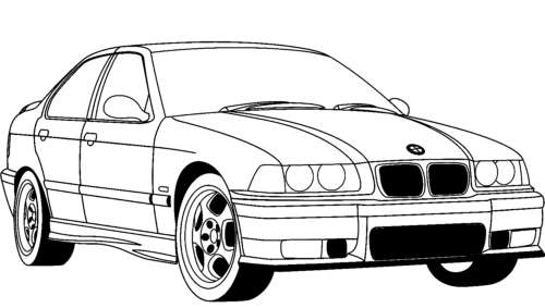 Car BMW M3 1995 Coloring Page