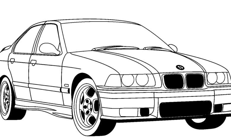 Car BMW M3 1995 Coloring Page