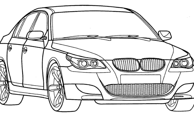 Car BMW M5 E60 Convertible Coloring Page