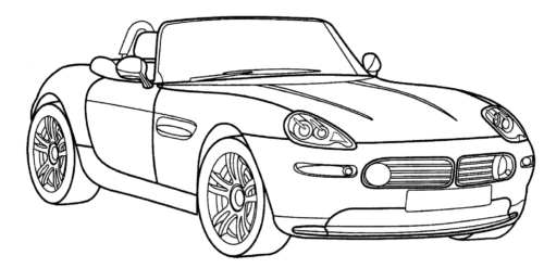 Car BMW Z8 Convertible Coloring Page