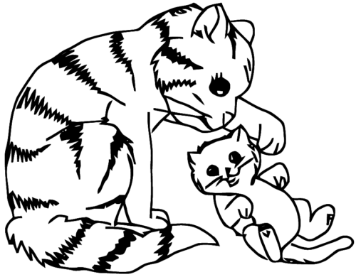 Cat Kitten Coloring Page