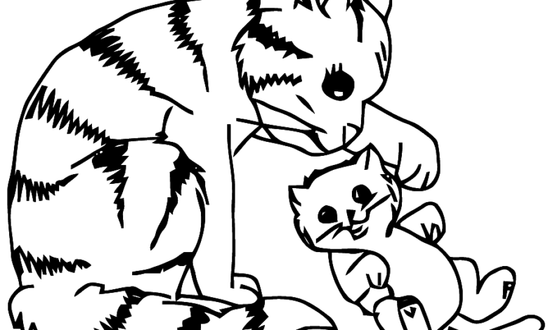 Cat Kitten Coloring Page