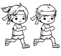 Children Race Walking Coloring Page Children Race Walking Coloring Page