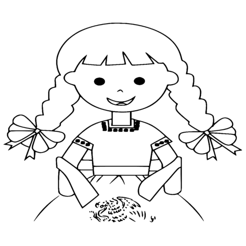 China Poblana Girl Coloring Page