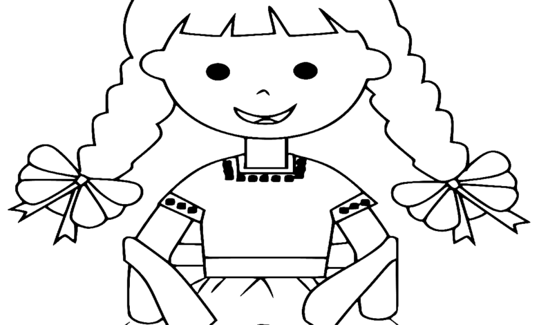 China Poblana Girl Coloring Page