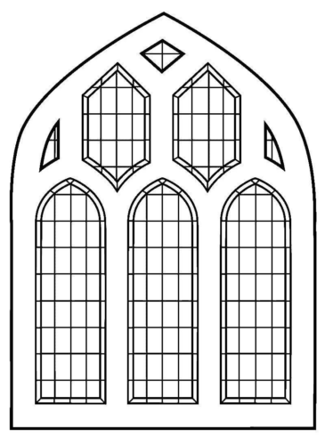 Church Stained Glass Coloring Page