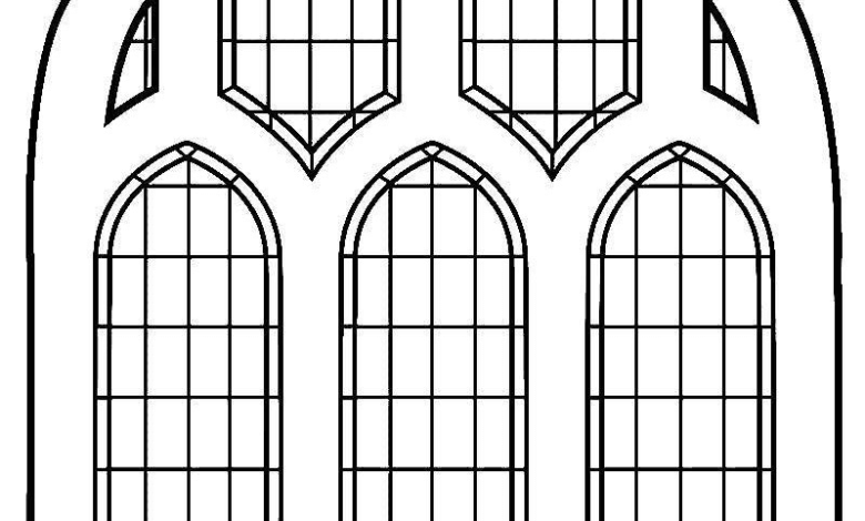 Church Stained Glass Coloring Page