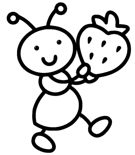Cute Ant Animal Coloring Page