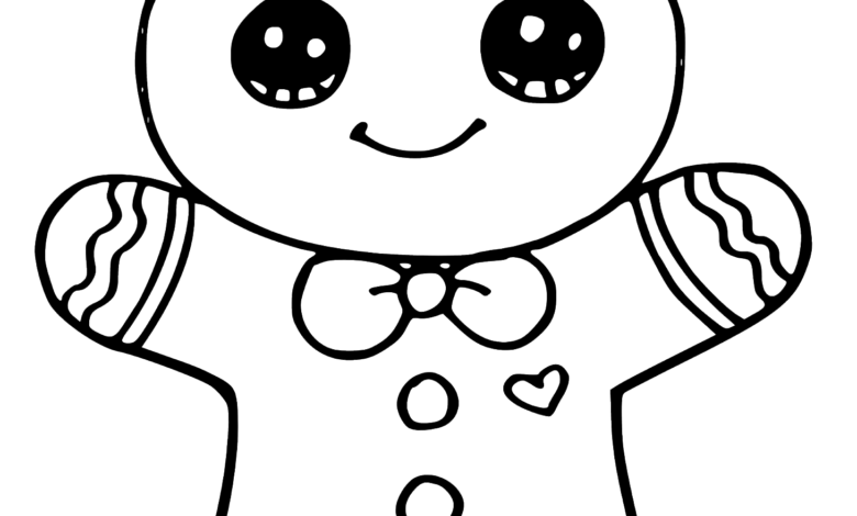 Cute Gingerbread Man Coloring Page