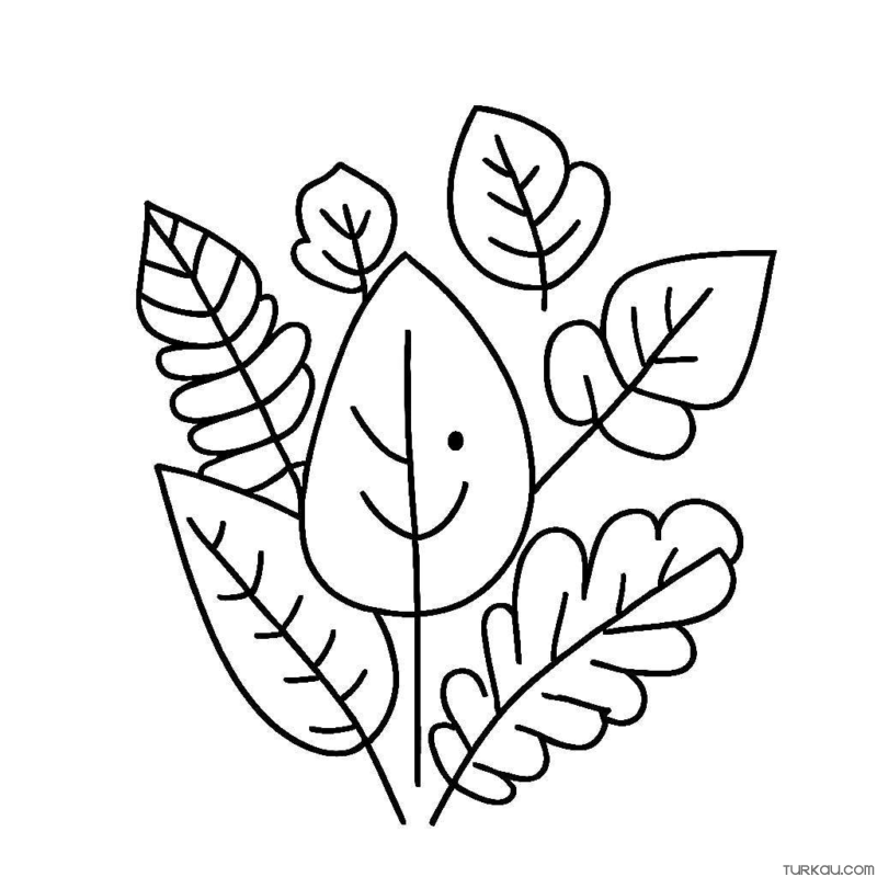 Cute Leaves Coloring Page » Turkau