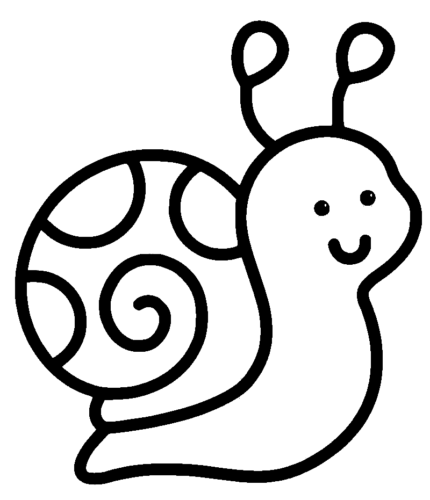 Cute Snail Animal Coloring Page