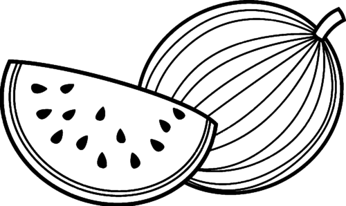 Cute Watermelon Coloring Page