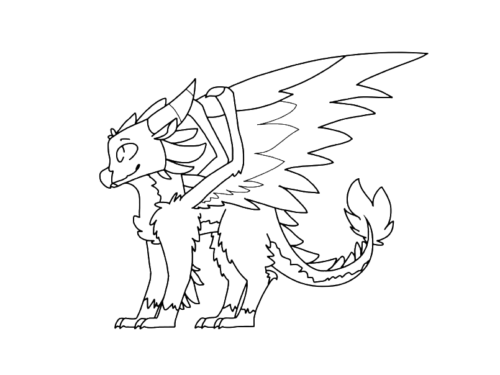 Cute Wings Fire Coloring Page