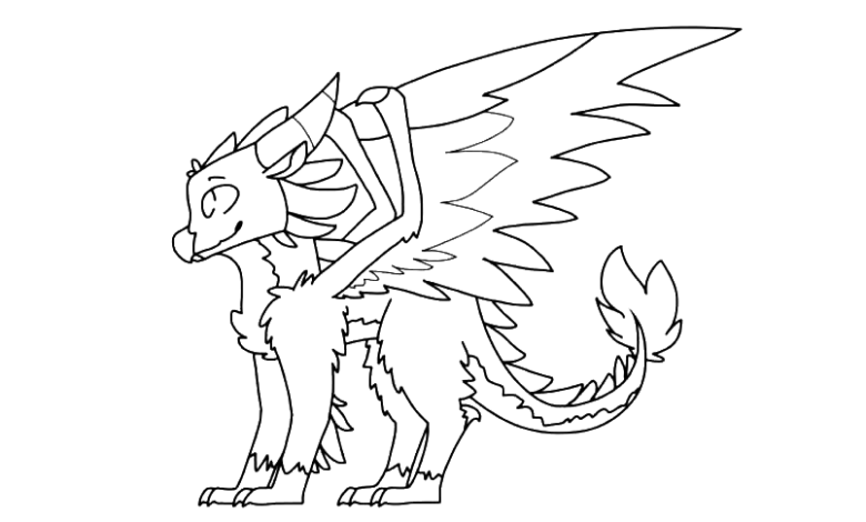 Cute Wings Fire Coloring Page
