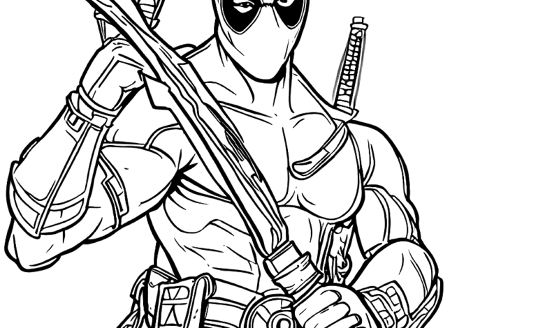 Deadpool Cool Coloring Page