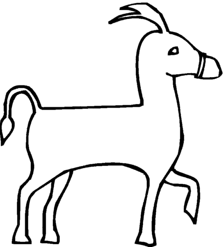Easy Donkey Animal Coloring Page