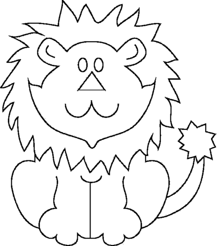 Easy Lion Animal Coloring Page