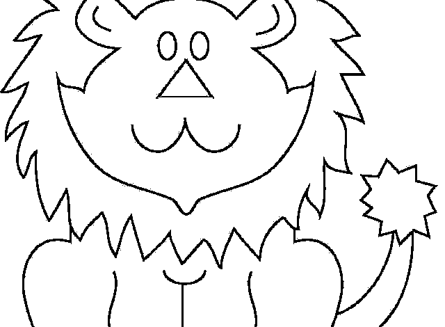 Easy Lion Animal Coloring Page