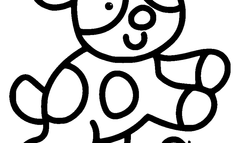 Easy Puppy Coloring Page