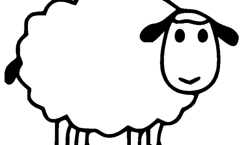 Easy Sheep Animal Coloring Page