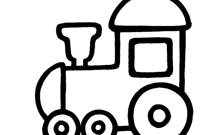 Easy Train Coloring Page