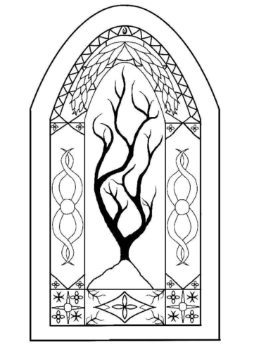 Fantasy Stained Glass Coloring Page