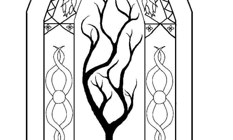 Fantasy Stained Glass Coloring Page