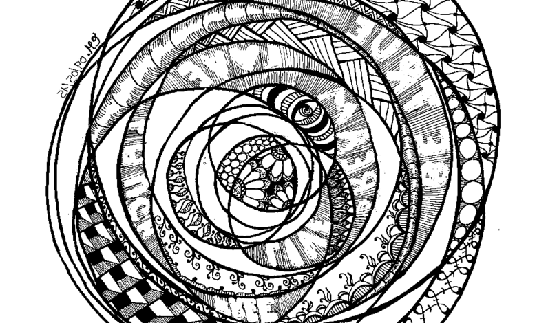 Fantasy Zentangle Coloring Page