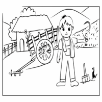 Farmers Village Scene Coloring Page
