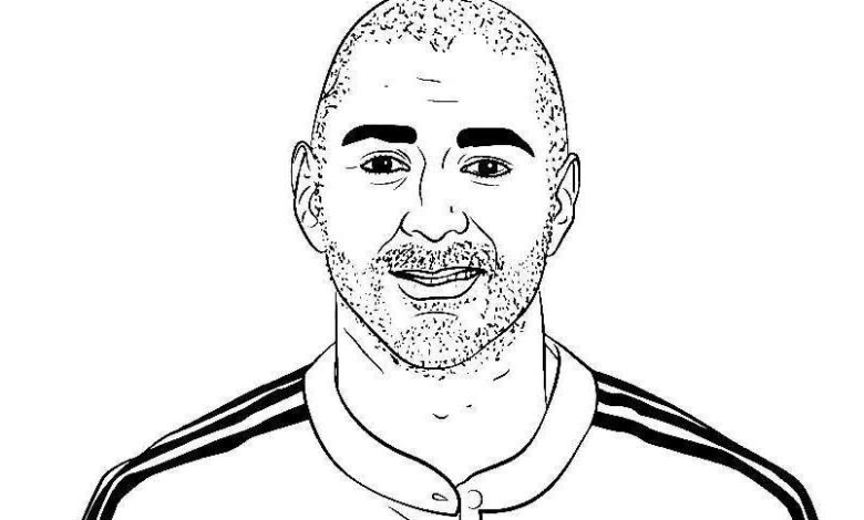 Footballer Karim Benzema Coloring Page