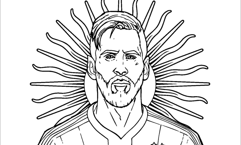 Footballer Lionel Messi Coloring Page