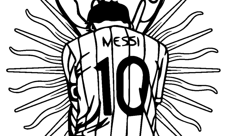 Footballer Messi Coloring Page