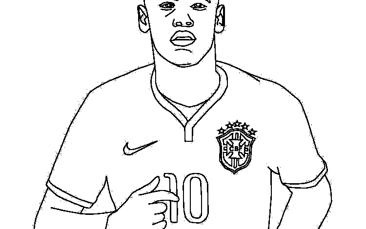 Footballer Neymar Coloring Page