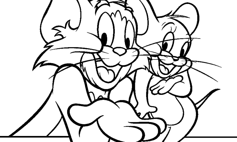 Friendly Tom Jerry Coloring Page