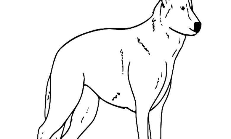 German Shepherd Dog Farm Animals Coloring Page