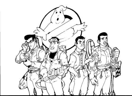 Ghostbusters Characters Coloring Page