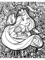Girl Tangled Mandala Coloring Page Girl Tangled Mandala Coloring Page