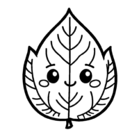 Happy Leaf Coloring Page
