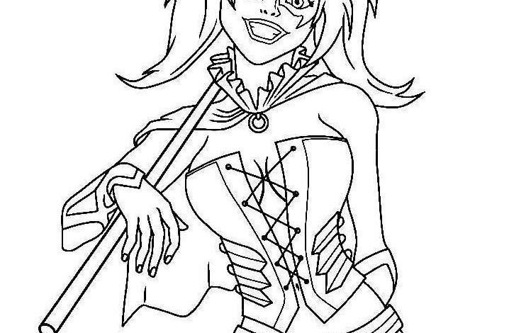 Harley Quinn Hammer Coloring Page