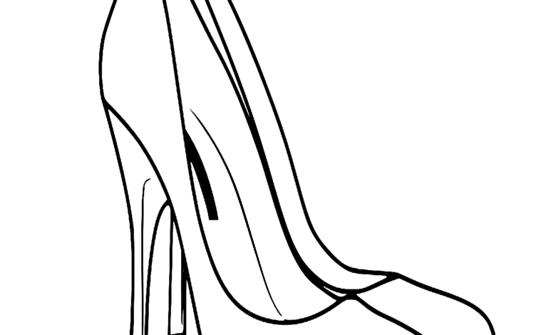 High heels Shoes Coloring Page