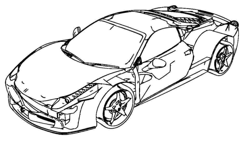 Incredible Ferrari Coloring Page