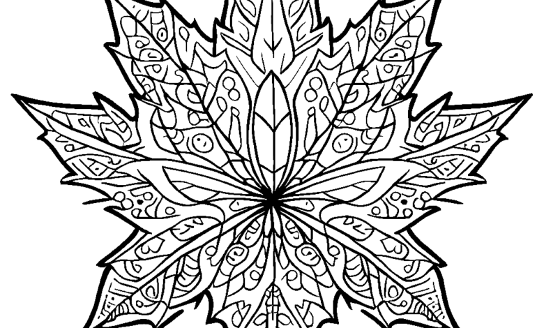 Incredible Maple Leaf Coloring Page