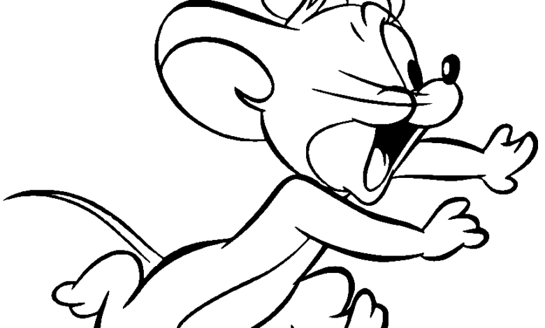 Jerry Running Coloring Page